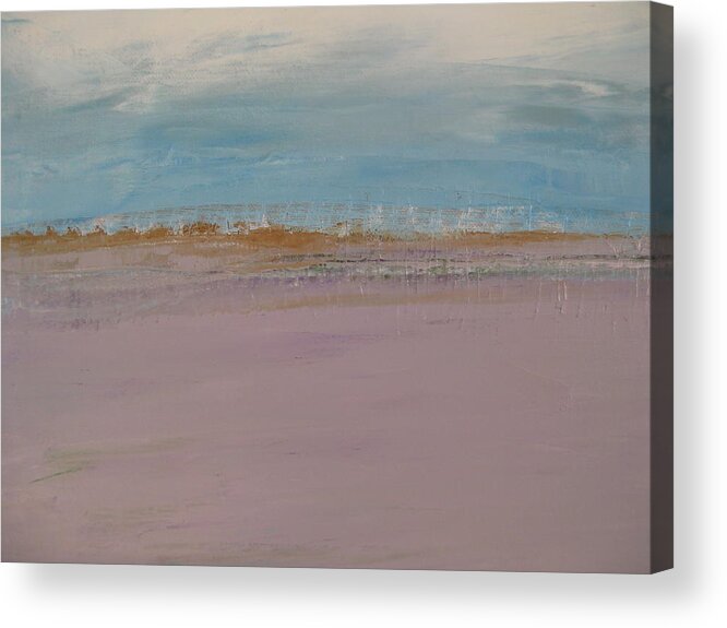Marsh Landscape Seascape Sky Nature Acrylic Print featuring the painting Lavender Marsh I by Kathleen Dunn