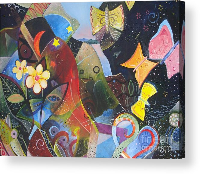 Learning To See By Helena Tiainen Acrylic Print featuring the painting Learning to See by Helena Tiainen