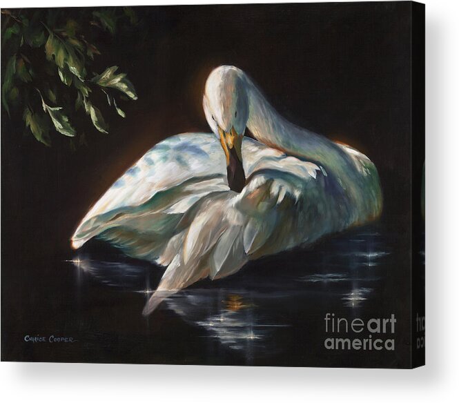 Animal Acrylic Print featuring the painting Leda's Swan by Charice Cooper
