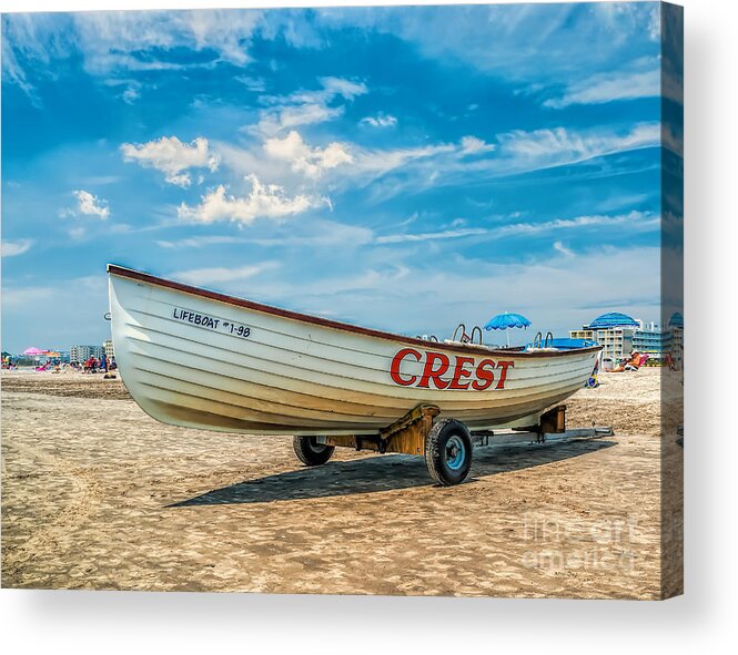 Life Acrylic Print featuring the photograph Life Boat in Wildwood Crest by Nick Zelinsky Jr