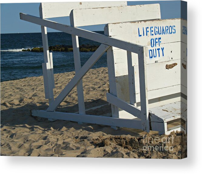 Lifeguard Stand Acrylic Print featuring the photograph Lifeguards Off Duty - Ocean Grove NJ by Anna Lisa Yoder