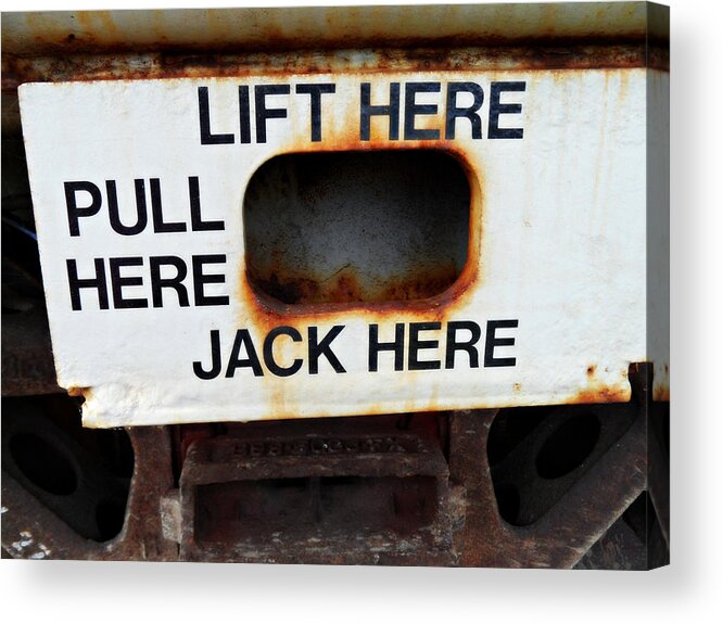 Lift Here Acrylic Print featuring the photograph Lift Here by Cyryn Fyrcyd