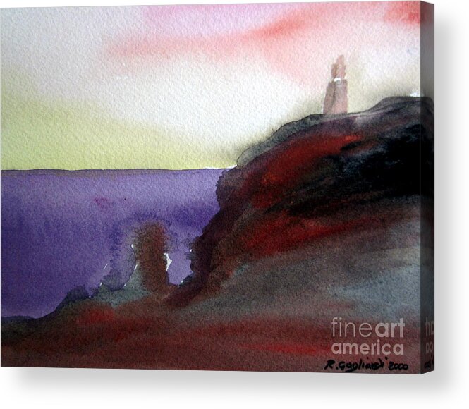 Australian Lighthouse Acrylic Print featuring the painting Lighthouse in Australia by Roberto Gagliardi