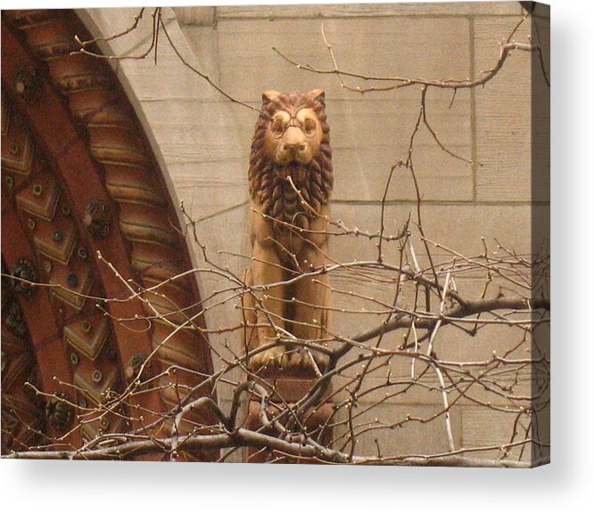 Lion Architecture Architectural Acrylic Print featuring the photograph Lion in The City by Alan Chandler