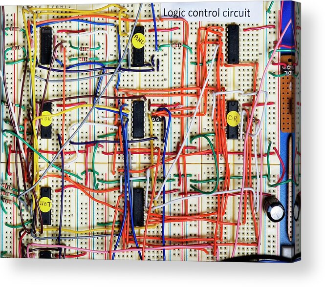 And Acrylic Print featuring the photograph Logic Circuits by Cordelia Molloy/science Photo Library