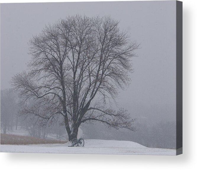 Pennsylvania Acrylic Print featuring the photograph Winter in Valley Forge by Louis Dallara