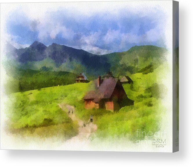 Digital Painting Acrylic Print featuring the photograph Look to the Hills by Barbara R MacPhail