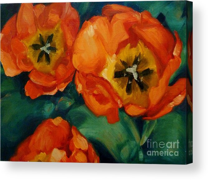 Tulip Acrylic Print featuring the painting Looking Down by K M Pawelec