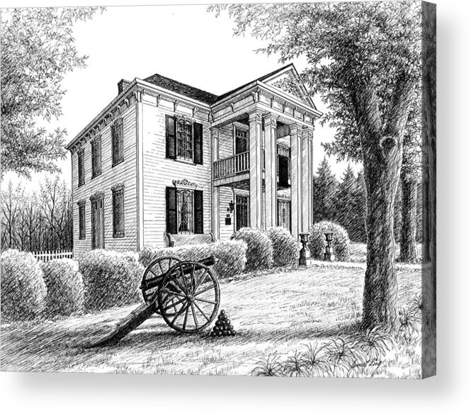 Battle Of Franklin Acrylic Print featuring the drawing Lotz House by Janet King
