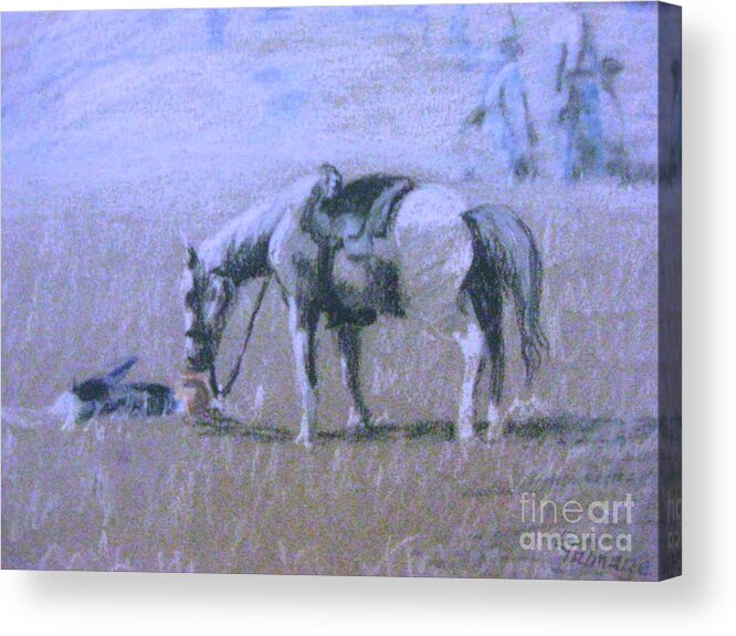 Soldier Acrylic Print featuring the pastel Loyalty by Gretchen Allen