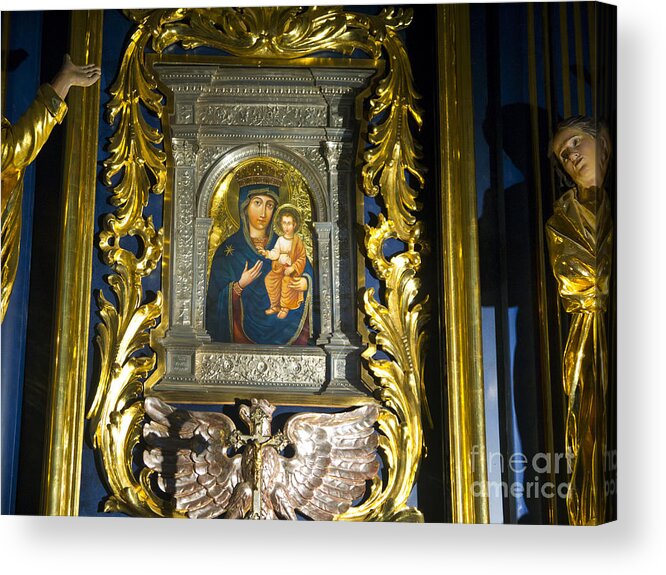 Krakow Acrylic Print featuring the photograph Madonna and Child in Krakow by Brenda Kean