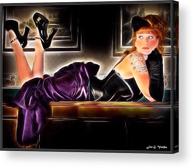 Fantasy Acrylic Print featuring the painting Magic Music Time by Jon Volden