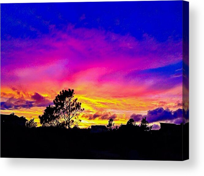 Sunset Acrylic Print featuring the photograph Magical OBX Sunset by Chris Montcalmo