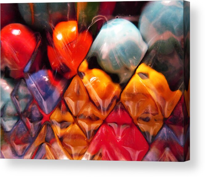 Marble Acrylic Print featuring the photograph Marbles in Glass by Mary Bedy