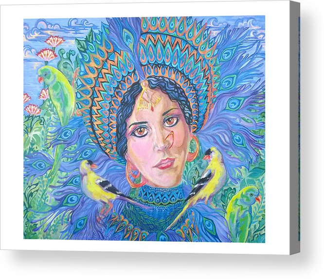 India Acrylic Print featuring the painting Meditation by Suzanne Silvir