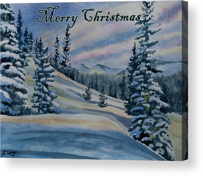 Happy Holidays Acrylic Print featuring the painting Merry Christmas - Winter Landscape by Cascade Colors