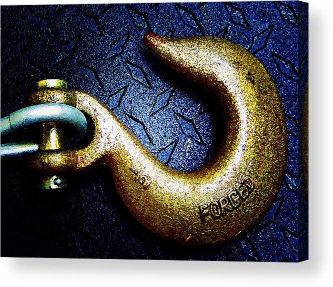 Metal Acrylic Print featuring the photograph Metal Hook 4 by Laurie Tsemak