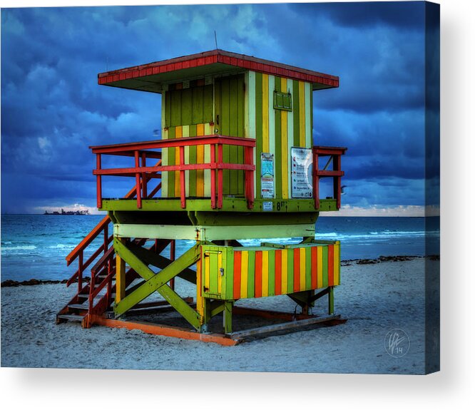 Miami Acrylic Print featuring the photograph Miami - South Beach Lifeguard Stand 006 by Lance Vaughn