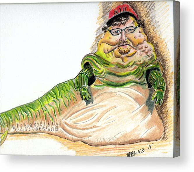 Michael Moore Acrylic Print featuring the drawing Michael Moore by Chris Benice