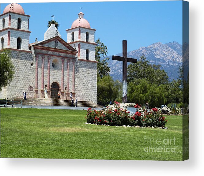 Mission Santa Barbara Acrylic Print featuring the photograph Mission Santa Barbara by Two Hivelys