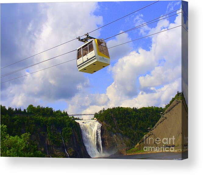 Nature Acrylic Print featuring the photograph Montmorency Falls and Gondola by Lingfai Leung