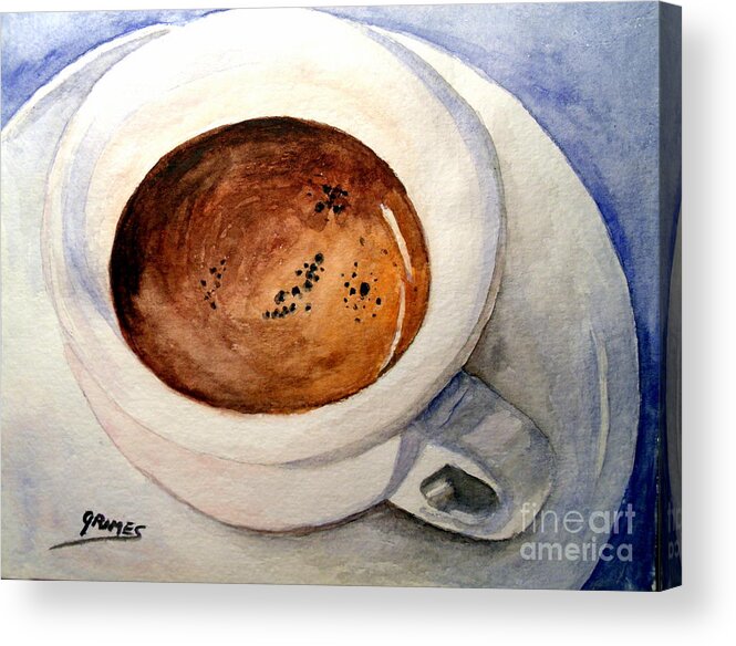 Coffee Acrylic Print featuring the painting Morning Espresso by Carol Grimes