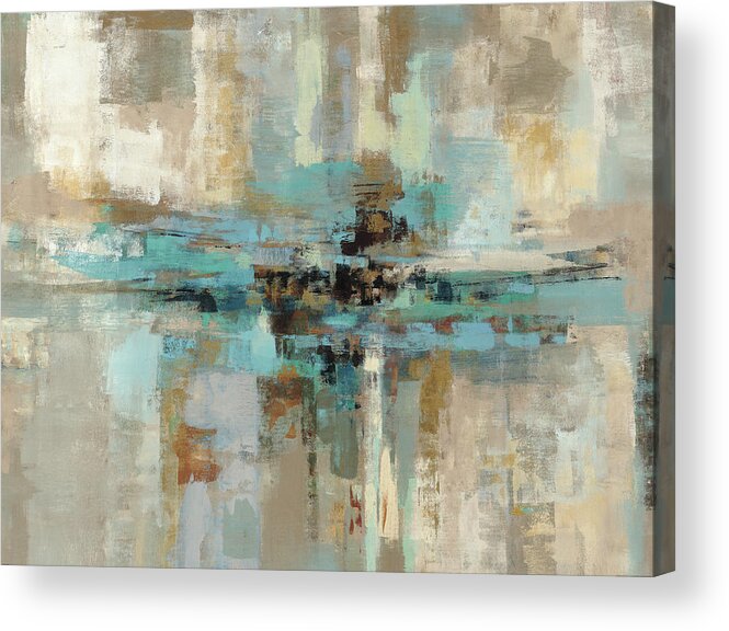 Abstract Acrylic Print featuring the painting Morning Fjord by Silvia Vassileva