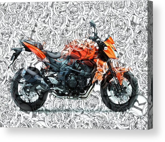 Moto Acrylic Print featuring the digital art Moto Art s01-01a by Variance Collections