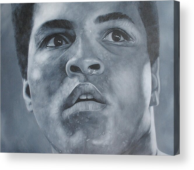 Muhammad Ali Acrylic Print featuring the painting Muhammad Ali by David Dunne