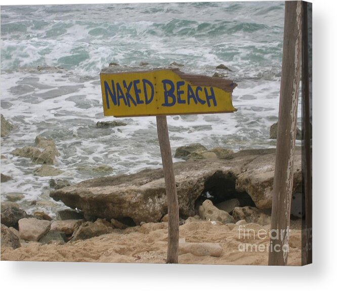Naked Beach On Cozumel Island Acrylic Print featuring the photograph Naked Beach On Cozumel Island by Emmy Vickers