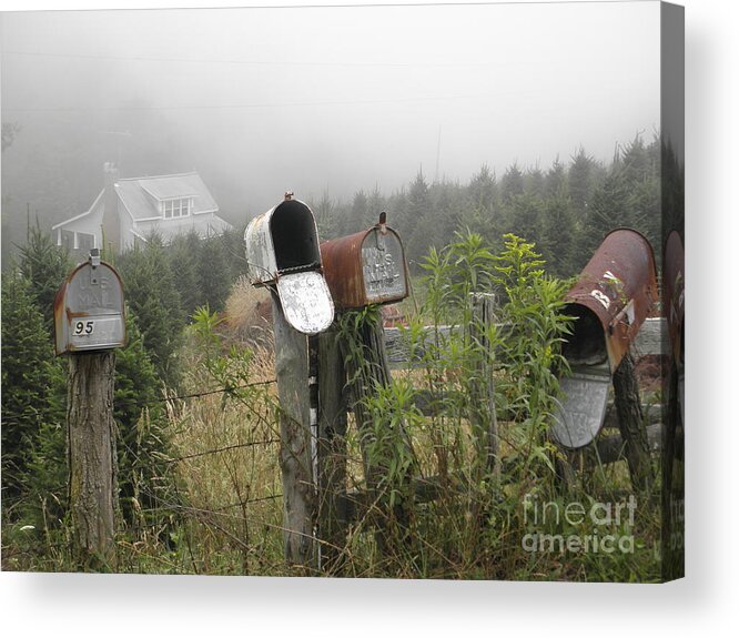 North Carolina Acrylic Print featuring the photograph NC Mailboxes by Valerie Reeves