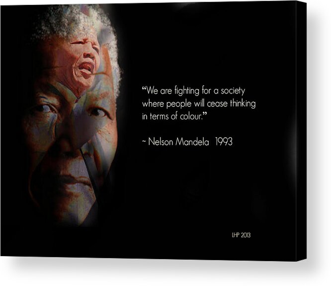 Nelson Mandela Acrylic Print featuring the digital art Nelson Mandela by Lynda Payton