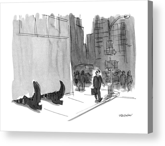 (a Pair Of Feet Acrylic Print featuring the drawing New Yorker September 23rd, 1991 by James Stevenson