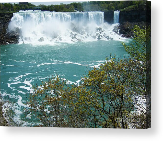 American Falls Acrylic Print featuring the photograph Niagara - American Falls in Spring by Phil Banks