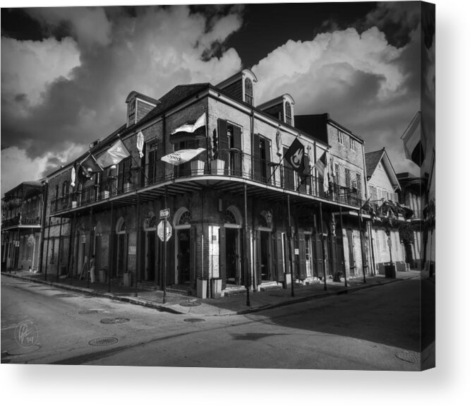 New Orleans Acrylic Print featuring the photograph NOLA - French Quarter 006 BW by Lance Vaughn