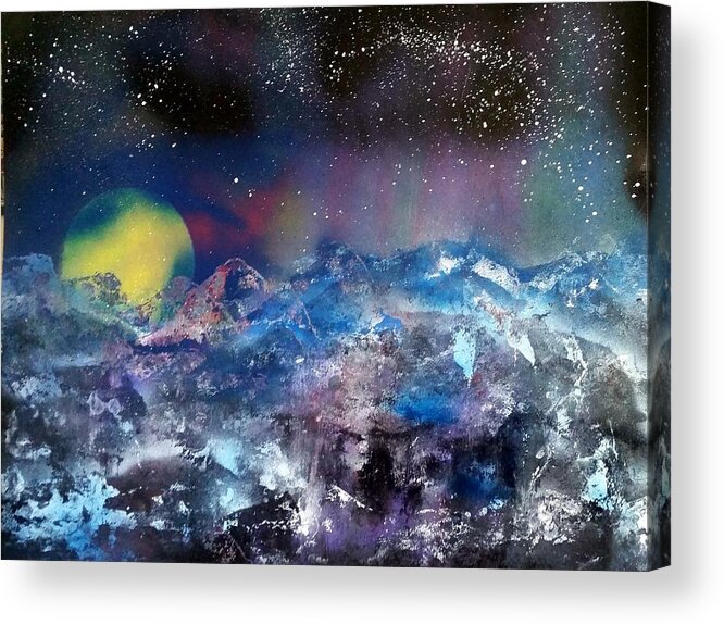 Abstract Acrylic Print featuring the painting Northern Lights Reflection by Gerry Smith