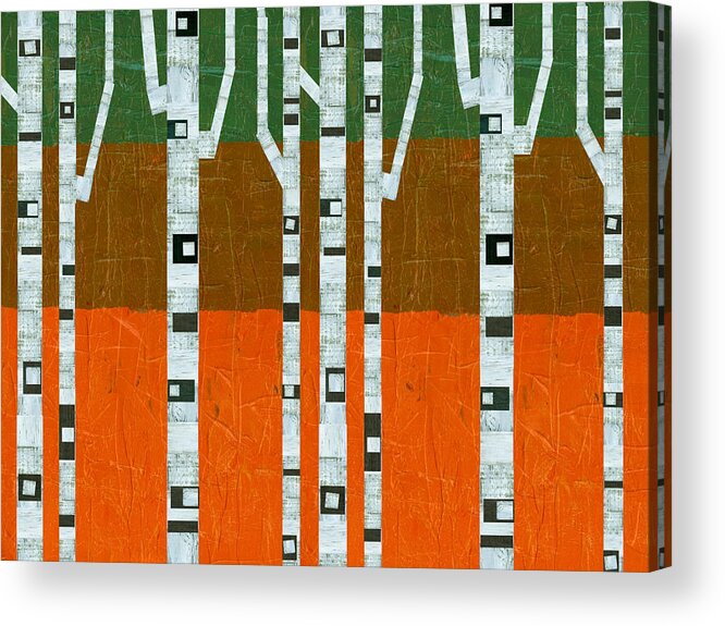 Birch Tree Acrylic Print featuring the painting November Birches by Michelle Calkins