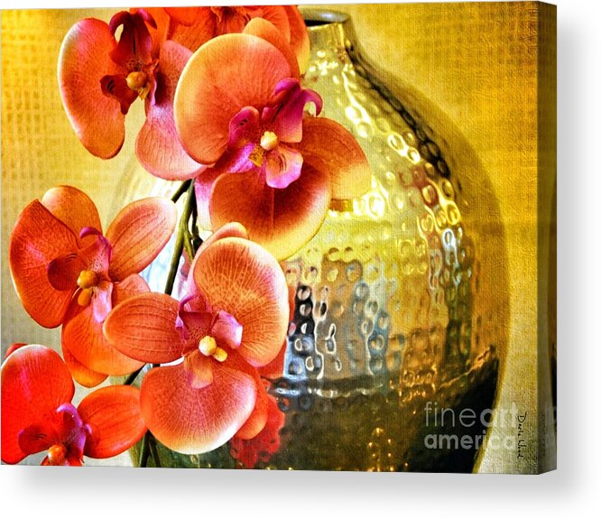October's Orchids Acrylic Print featuring the digital art October's Orchids by Darla Wood