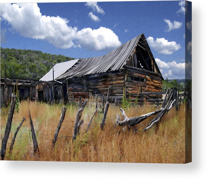 Barn Acrylic Print featuring the photograph Old Barn Las Trampas New Mexico by Kurt Van Wagner