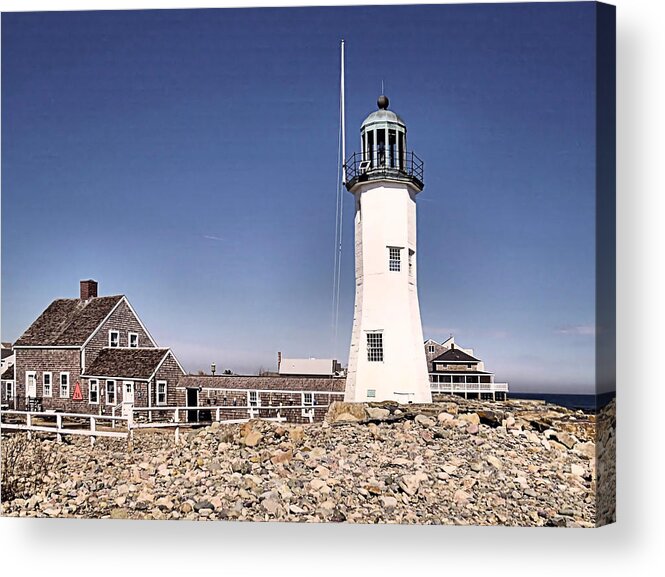 Lighthouse Acrylic Print featuring the photograph Old Scituate Lighthouse by Janice Drew