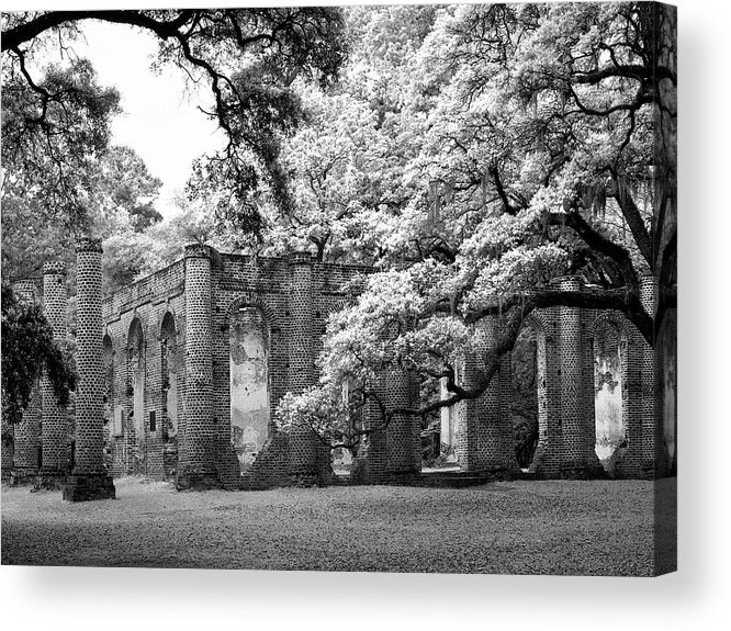 Architecture Acrylic Print featuring the photograph Old Sheldon - Infrared by Harold Rau