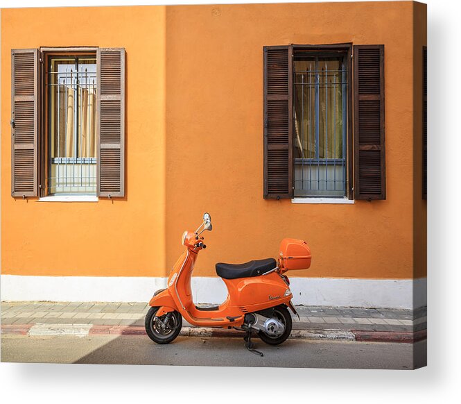 Israel Acrylic Print featuring the photograph On Orange Street by Alexey Stiop