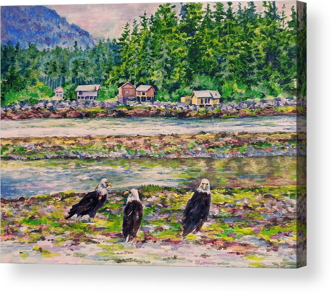  Painting Acrylic Print featuring the painting On shore by Svetlana Nassyrov