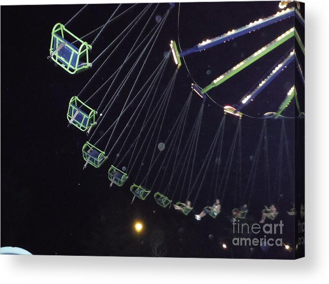 Orbs And The Swing Ride Acrylic Print featuring the photograph Orbs And The Swing Ride by Paddy Shaffer