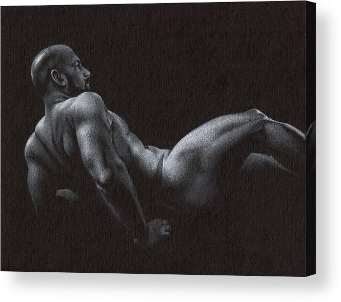 Man Acrylic Print featuring the drawing Oscuro 5 by Chris Lopez