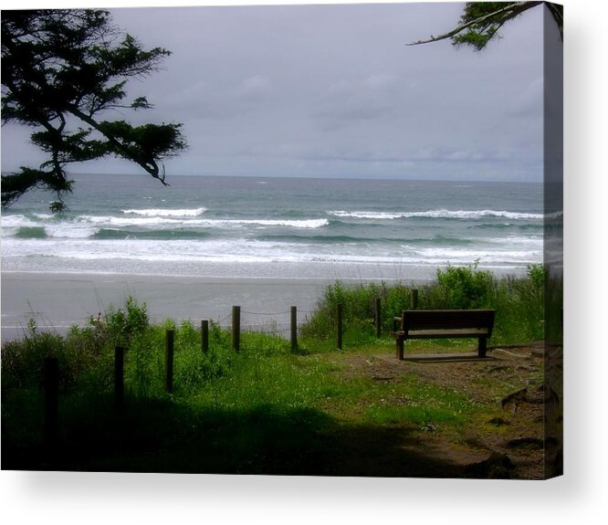Park Bench Acrylic Print featuring the photograph Oswald West 3 by Laureen Murtha Menzl