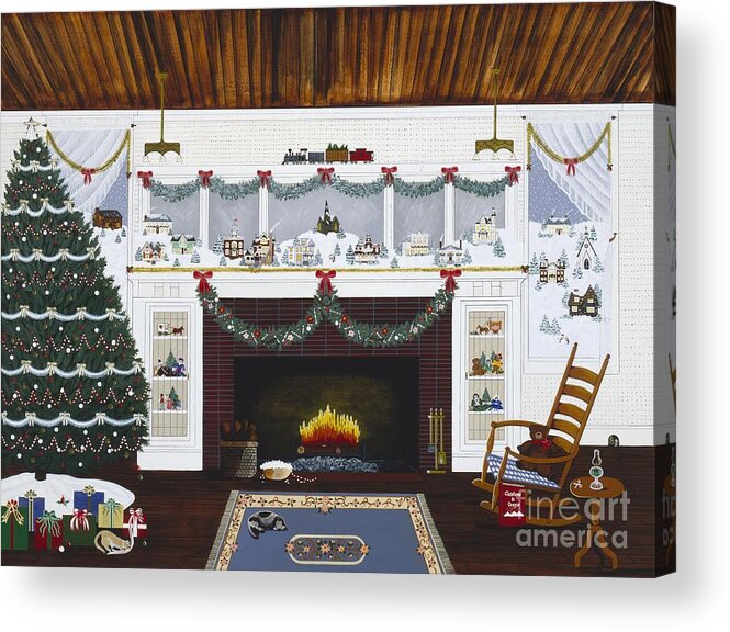 Christmas Acrylic Print featuring the painting Our First Christmas by Jennifer Lake