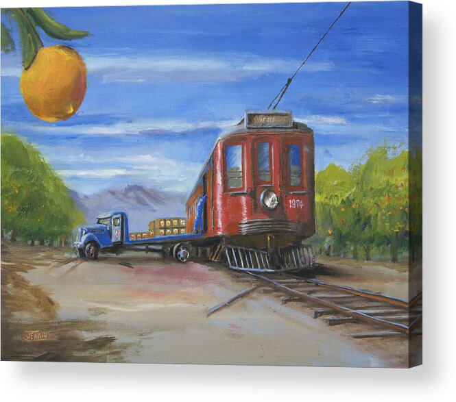 Oranges Acrylic Print featuring the painting Pacific Grove by Christopher Jenkins