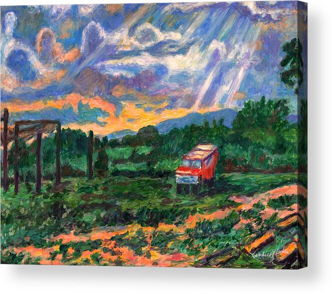 Kendall Kessler Acrylic Print featuring the painting Park in Floyd by Kendall Kessler