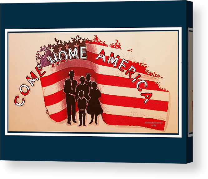 Patriot Acrylic Print featuring the painting Patriotic America Greeting Card by Michael Shone SR